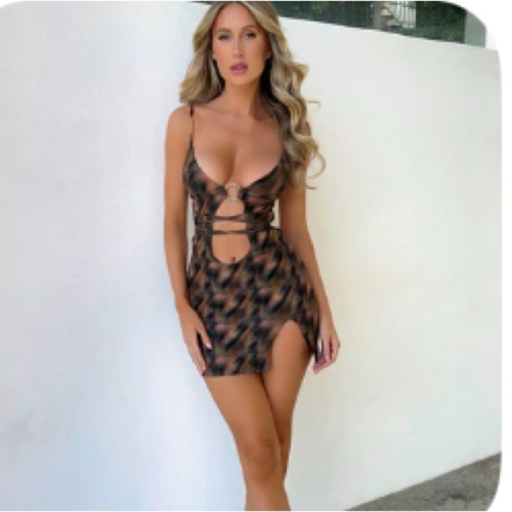 Stylish Brown Mini Dress